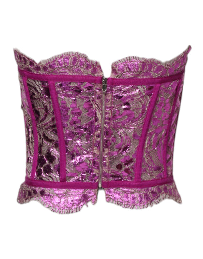 Dolce & Gabbana Pink Bustier Sleeveless Corset Blouse Top