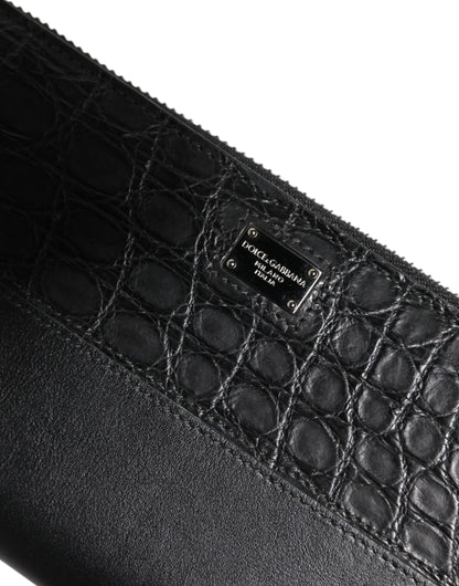 Dolce & Gabbana Exquisite Green Ostrich Leather Continental Wallet