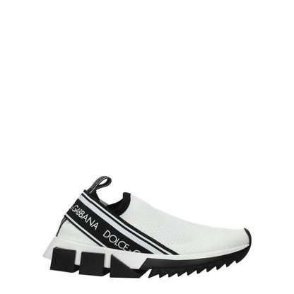 Dolce & Gabbana White Fabric Sneakers