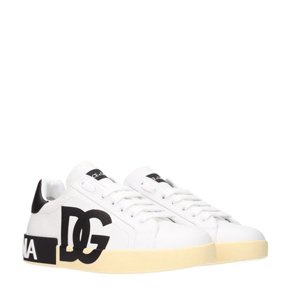 Dolce & Gabbana White Leather Sneakers