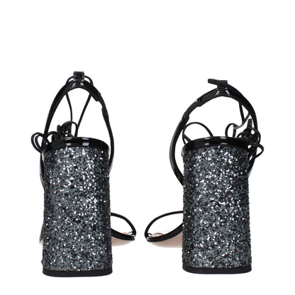 Miu Miu Black Leather Sandal