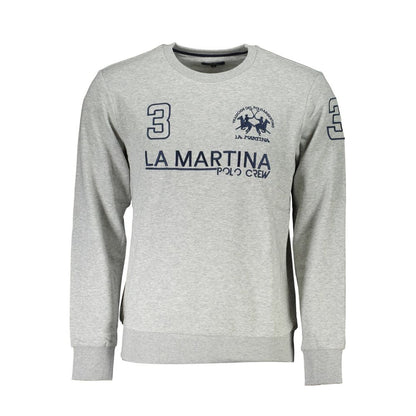 La Martina Gray Cotton Sweater