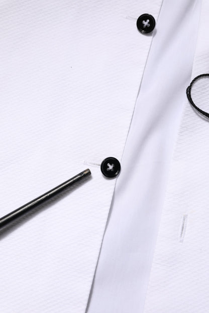 Dolce & Gabbana White Bib Cotton Poplin GOLD Men Formal Shirt