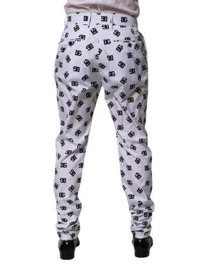 Dolce & Gabbana White Logo Cotton Skinny Denim Trouser Pants