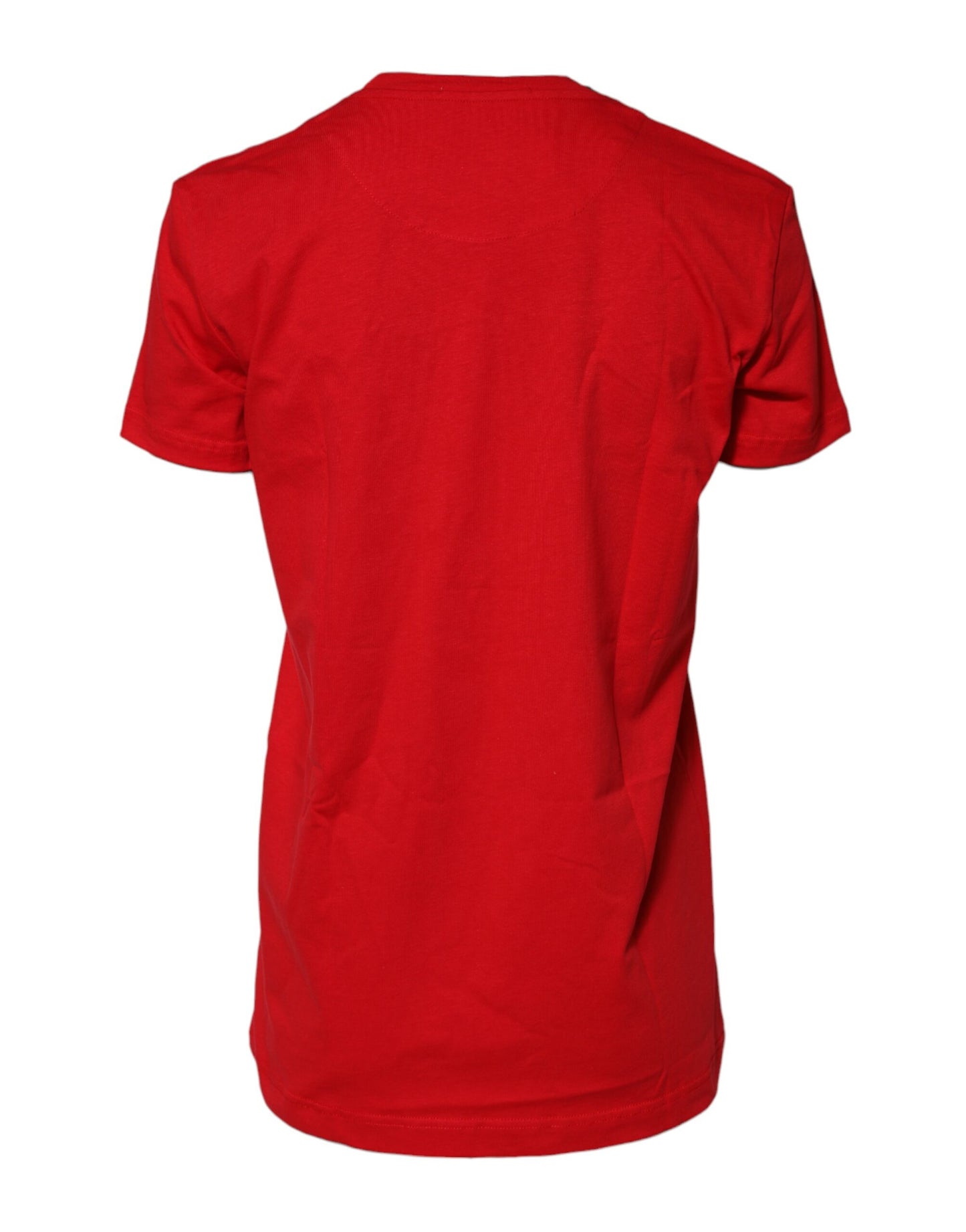 Dolce & Gabbana Red Cotton Short Sleeves Crew Neck Top T-shirt