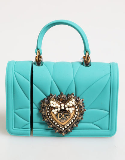 Dolce & Gabbana Turquoise Silicone Devotion Heart Cover Bag Airpods Case