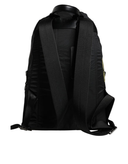 Dolce & Gabbana Black Logo Tape Polyamide School Travel Backpack Men Bag