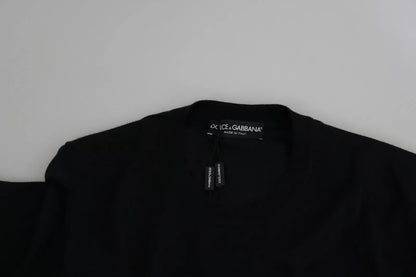 Dolce & Gabbana Black Cashmere Crewneck Pullover Sweater