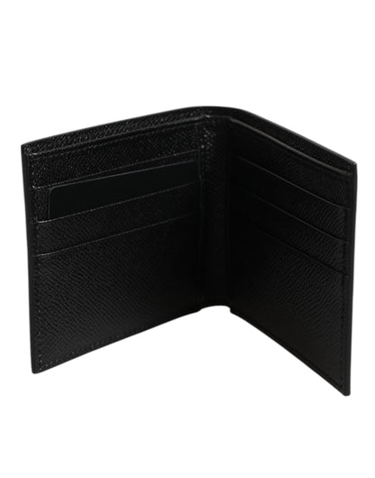 Dolce & Gabbana White Leather DG Star Logo Bifold Card Holder Wallet