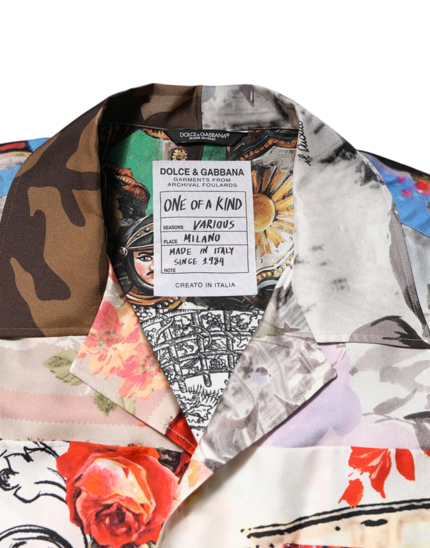Dolce & Gabbana Multicolor Printed Casual Short Sleeve Shirt
