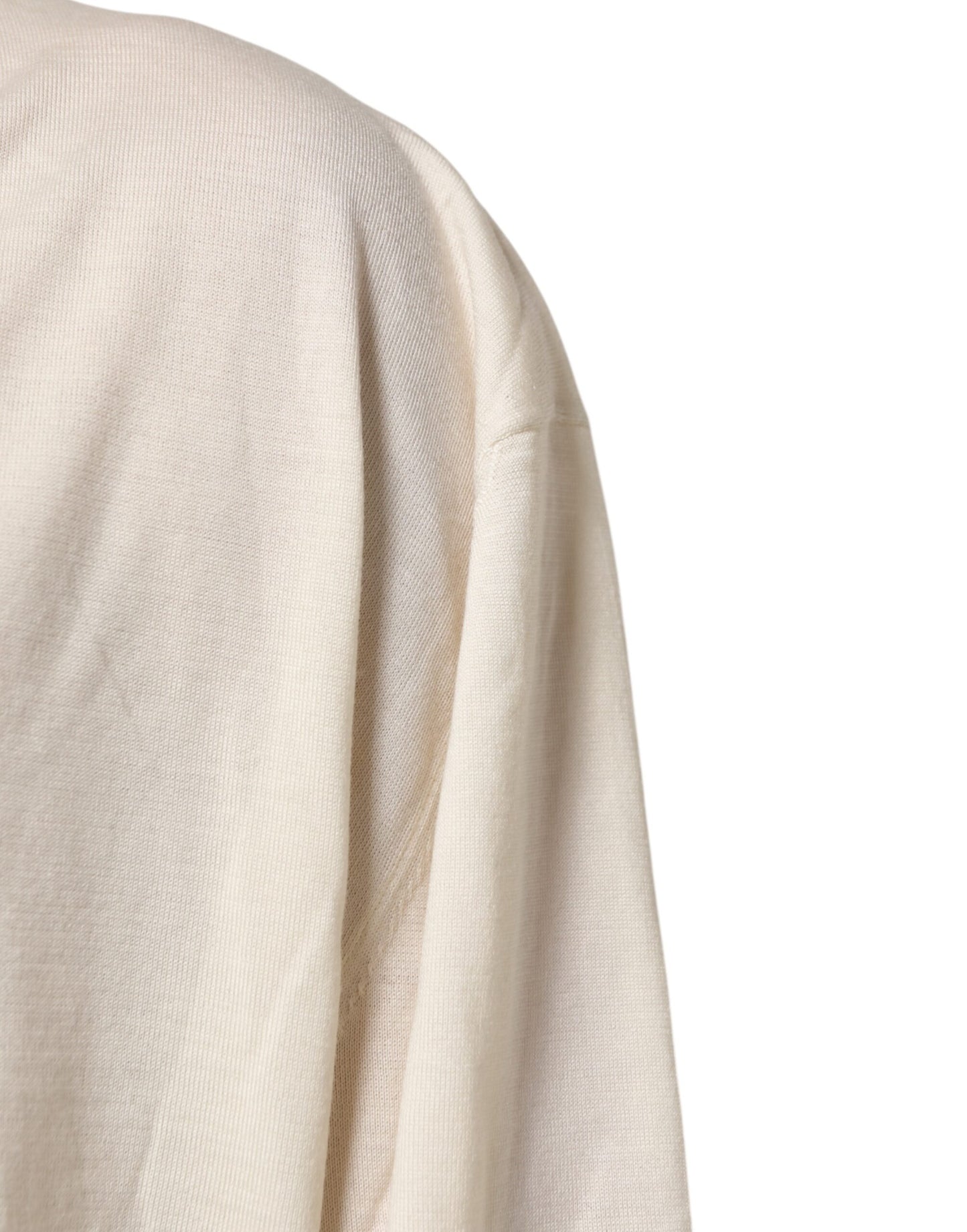 Dolce & Gabbana Ivory Virgin Wool Men V-Neck Knit Sweater