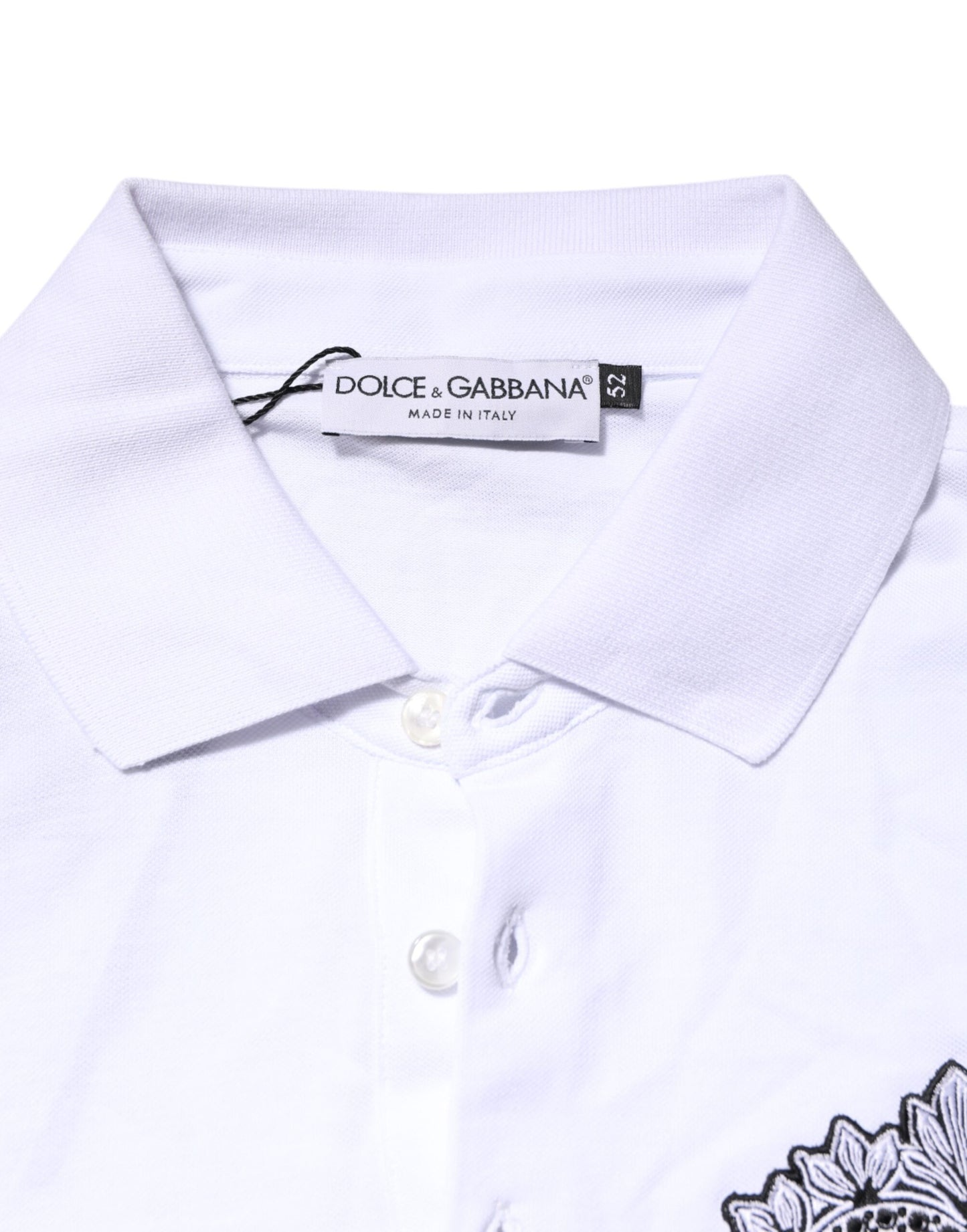 Dolce & Gabbana White Cotton DG Heart Logo Embroider T-shirt