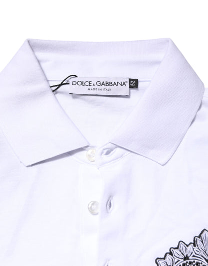 Dolce & Gabbana White Cotton DG Heart Logo Embroider T-shirt