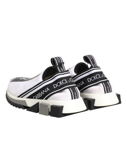 Dolce & Gabbana Black White Slip On Sorrento Sneakers Shoes