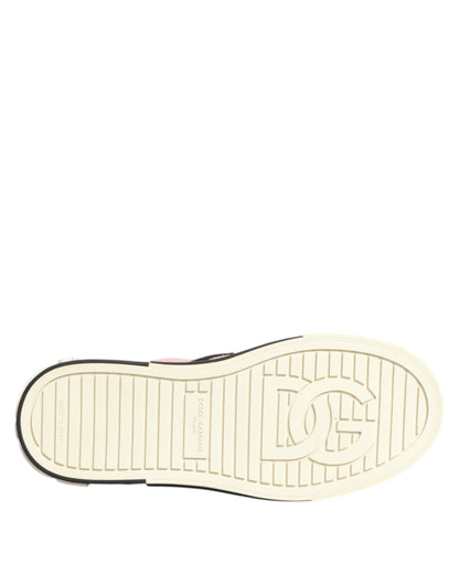 Dolce & Gabbana Pink Quilted Nylon Slip-On Sneaker Shoes