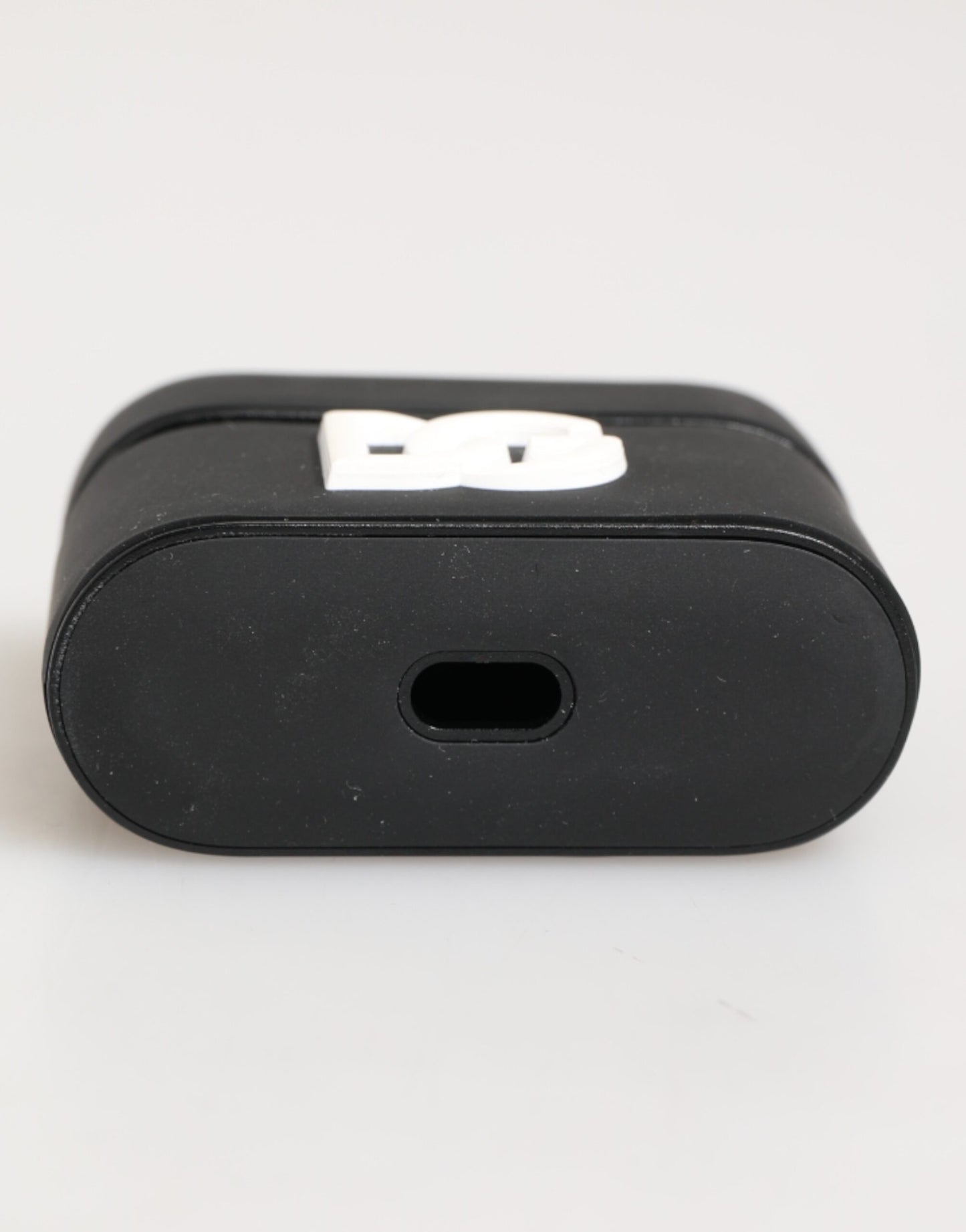 Dolce & Gabbana Black White Rubber Embossed Logo Accessory Airpods Case