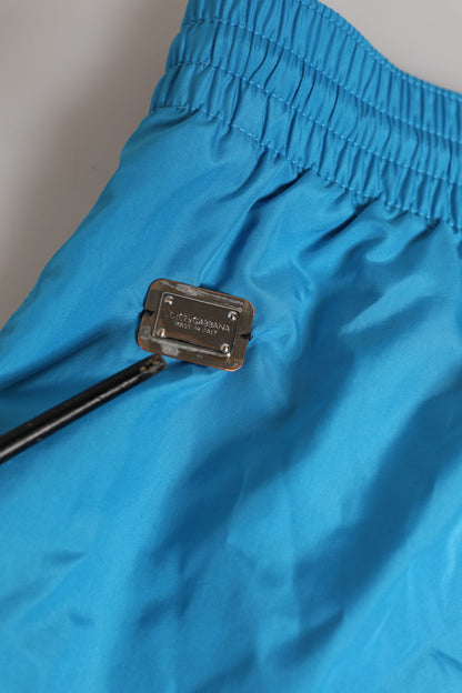 Dolce & Gabbana Blue Polyester Beachwear Men Shorts Swimwear