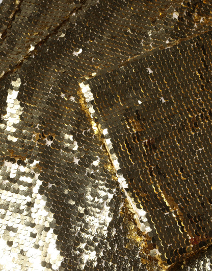 Dolce & Gabbana Gold Sequin Long Sleeve Mini Dress