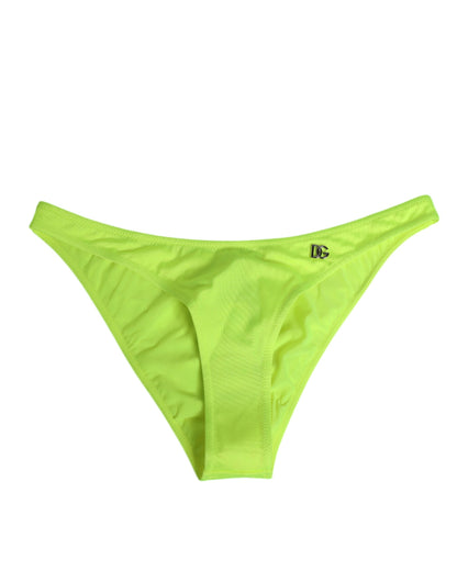 Dolce & Gabbana Neon Green DG Logo Swim Briefs Women Underwear