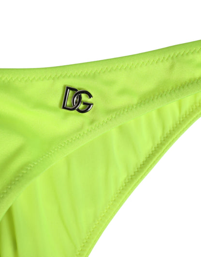 Dolce & Gabbana Neon Green DG Logo Swim Briefs Women Underwear