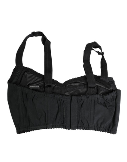 Dolce & Gabbana Black Stretch Nylon Bustier Bra Underwear