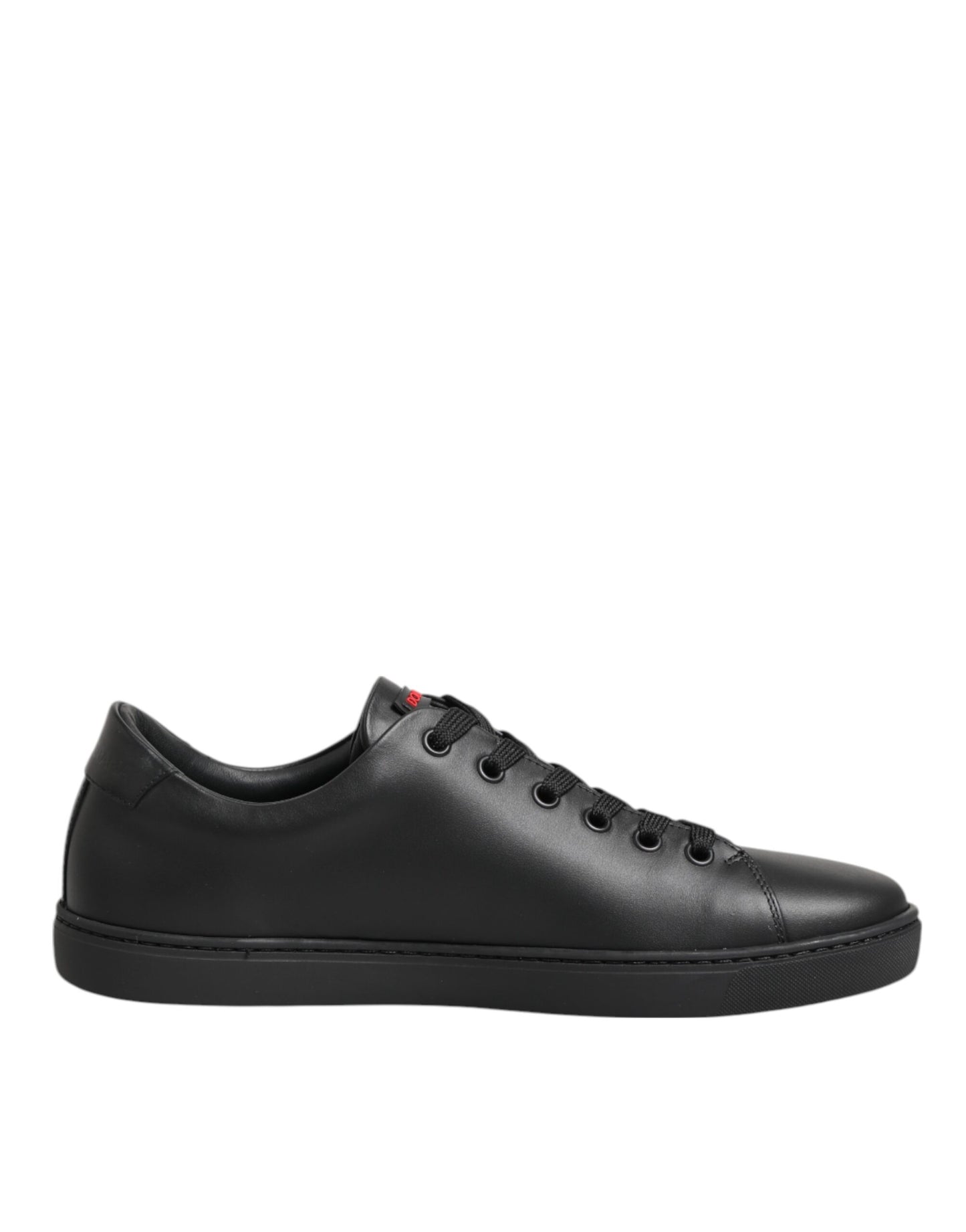 Dolce & Gabbana Black Leather Crystal Heart Low Top Sneakers  Shoes
