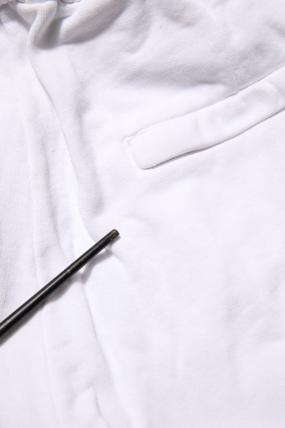 Dolce & Gabbana White Cotton Cargo Trousers Logo Patch Pants