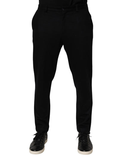 Dolce & Gabbana Black Cashmere Dress Formal Men Trouser Pants