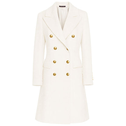 Made in Italy White Wool Jackets & Coat