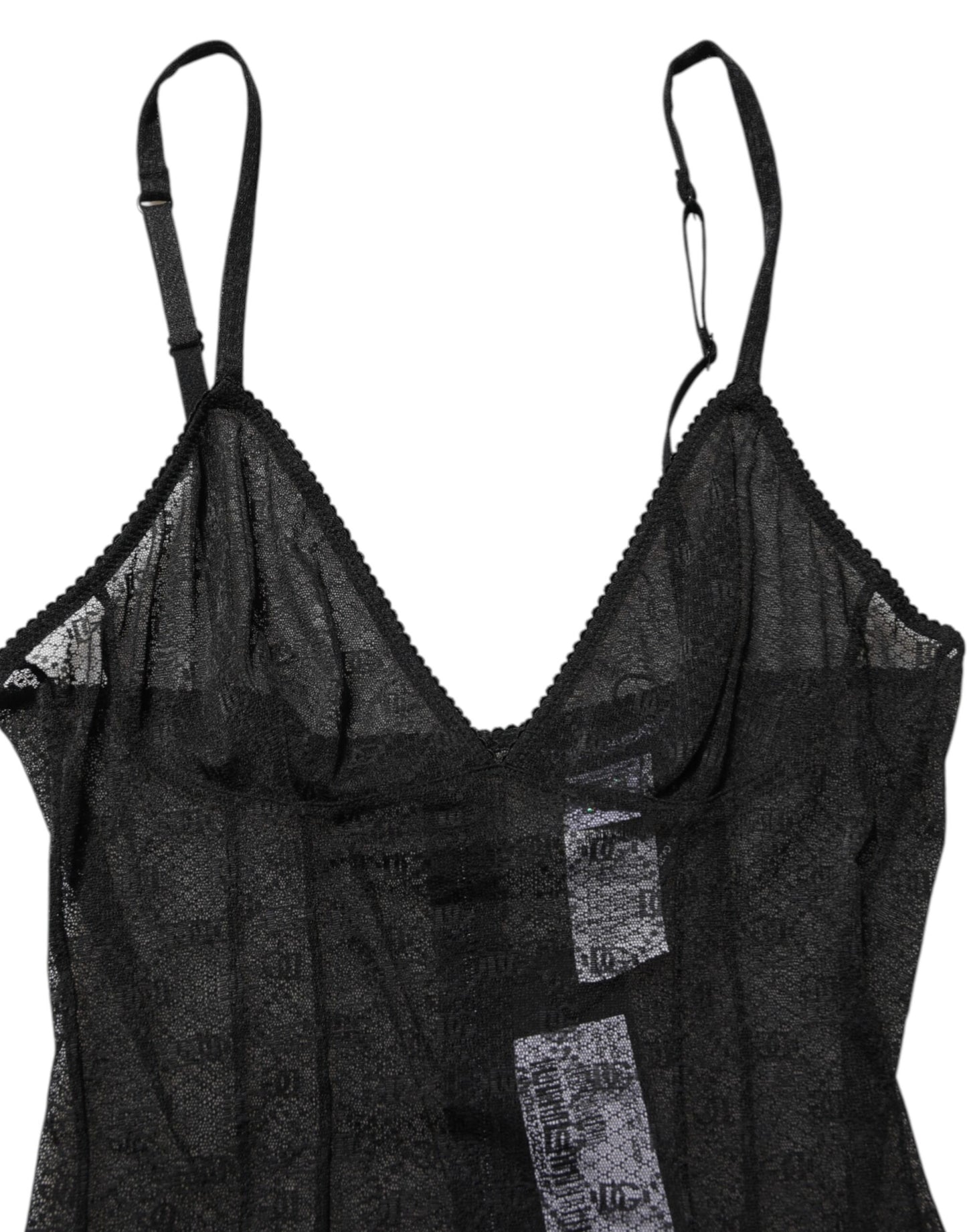 Dolce & Gabbana Black Nylon Stretch Bodysuit Lingerie Underwear