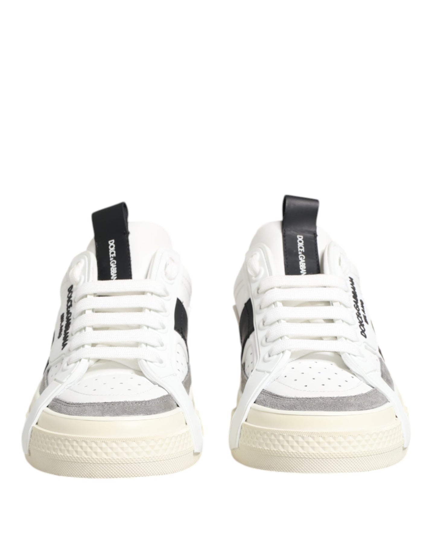 Dolce & Gabbana White Leather Custom 2.Zero Sneakers Shoes