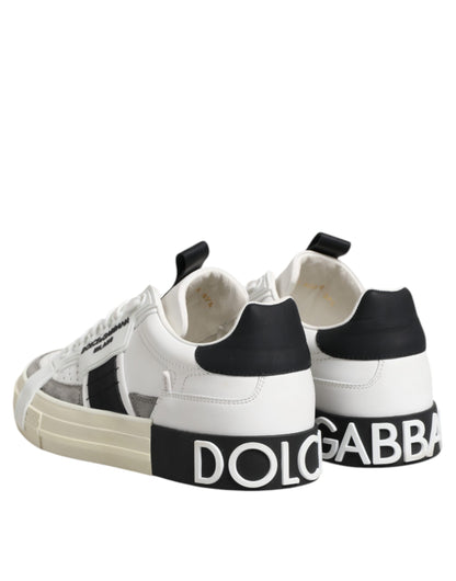 Dolce & Gabbana White Leather Custom 2.Zero Sneakers Shoes