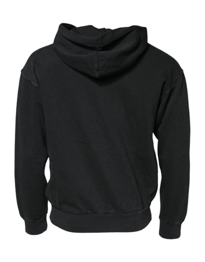 Dolce & Gabbana Black Logo Full Zip Hooded Sweatshirt Sweater