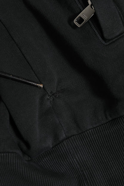 Dolce & Gabbana Black Logo Full Zip Hooded Sweatshirt Sweater