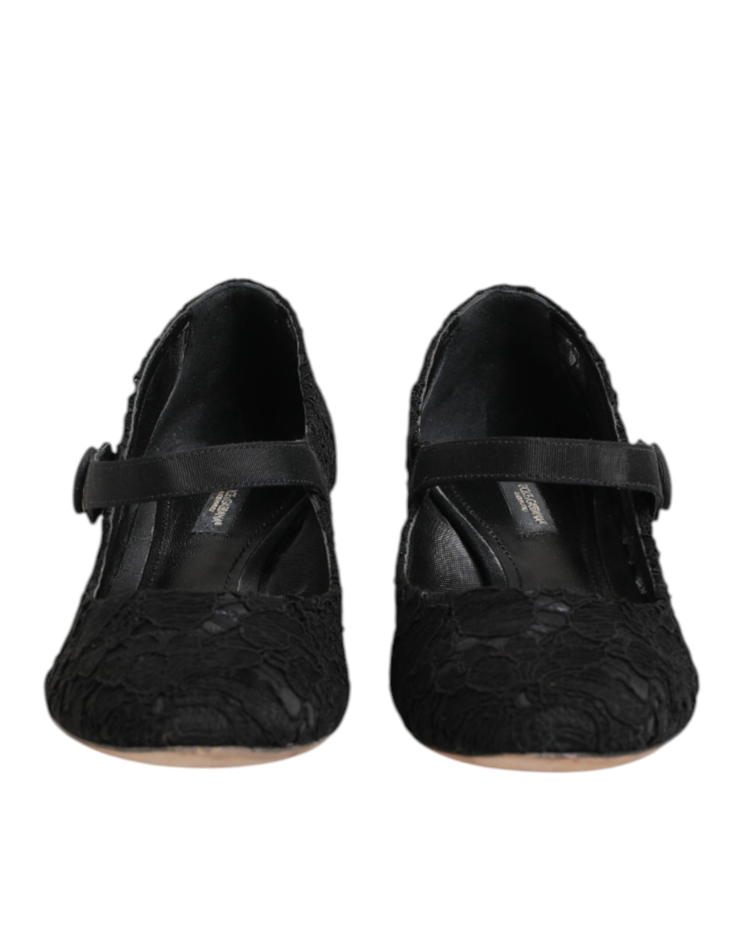 Dolce & Gabbana Black Vally Taormina Floral Lace Pumps Shoes