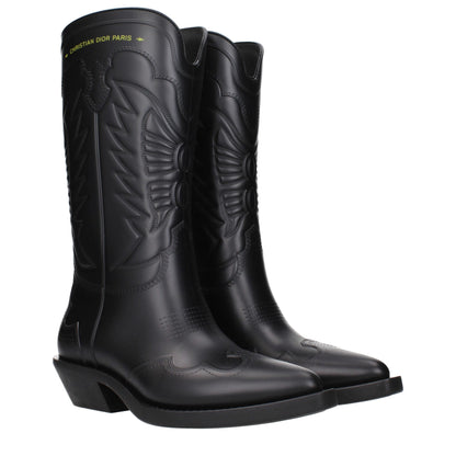 Christian Dior Black Leather Ankle Boots
