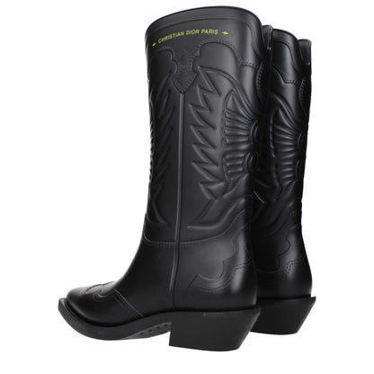 Christian Dior Black Leather Ankle Boots