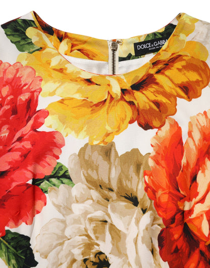 Dolce & Gabbana Multicolor Floral Print Viscose Sheath Dress