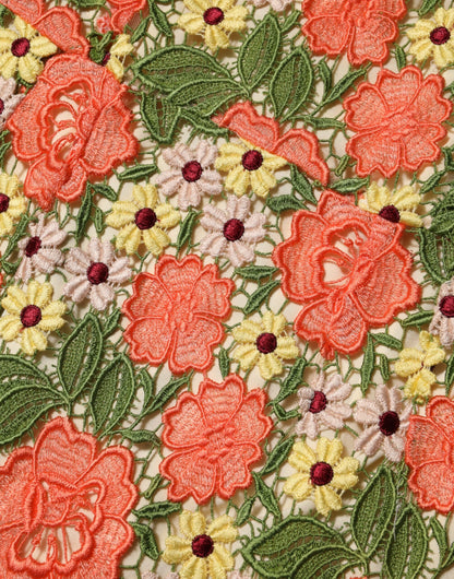 Dolce & Gabbana Multicolor Floral Embroidery Aline Mini Dress