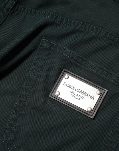 Dolce & Gabbana Green Cotton Stretch Men Loose Denim Jeans