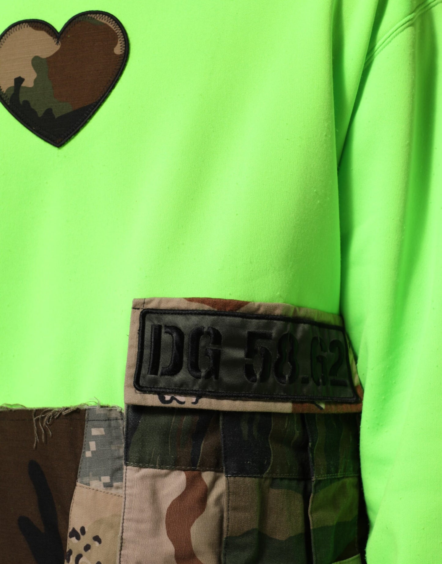 Dolce & Gabbana Green Patchwork Men Sweatshirt Sweater