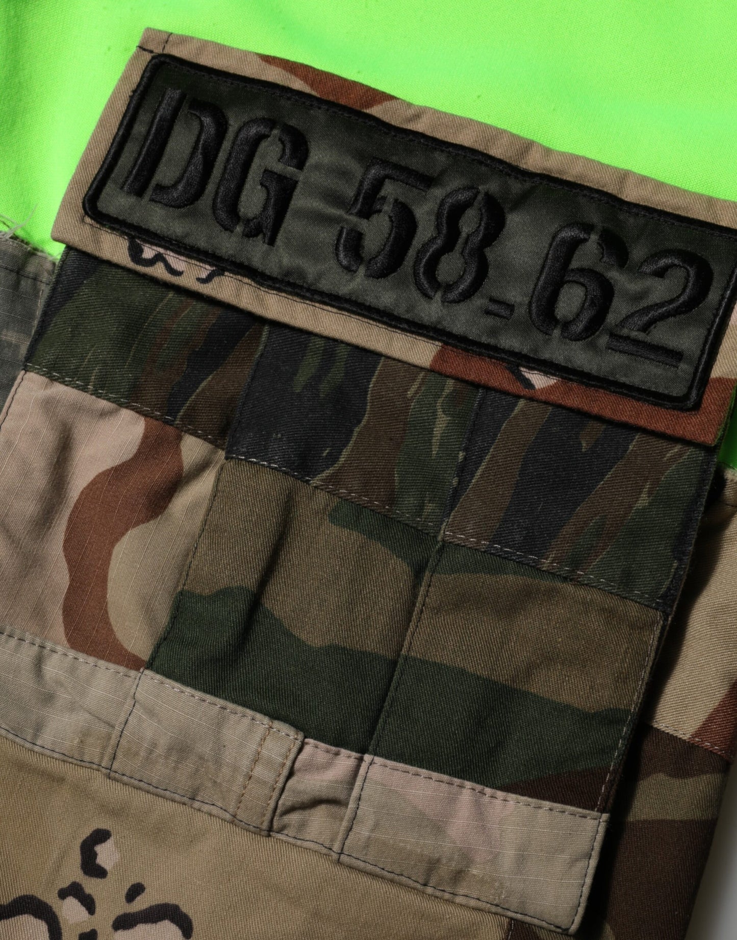 Dolce & Gabbana Green Patchwork Men Sweatshirt Sweater