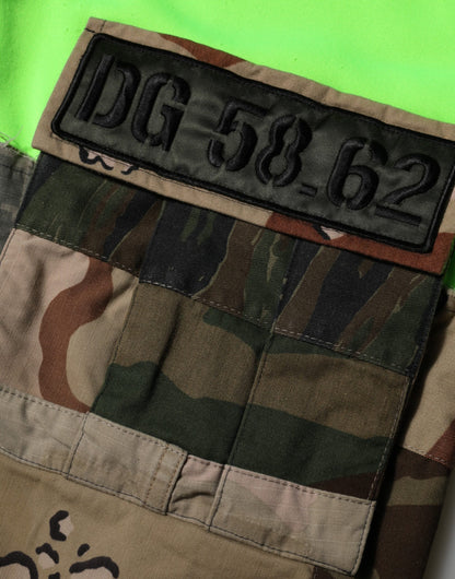 Dolce & Gabbana Green Patchwork Men Sweatshirt Sweater