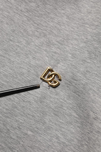 Dolce & Gabbana Gray Logo Cotton Hooded Sweatshirt Sweater