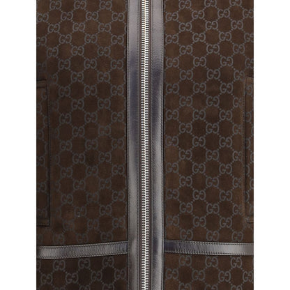 Gucci Leather Jacket with GG motif