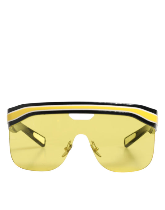 Dolce & Gabbana DG6162 Shield Black Yellow White Polyamide Sunglasses