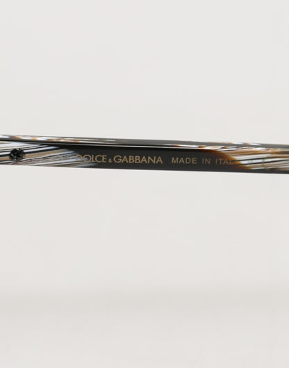 Dolce & Gabbana Modified Aviator Striped Brown Acetate Gradient Sunglasses