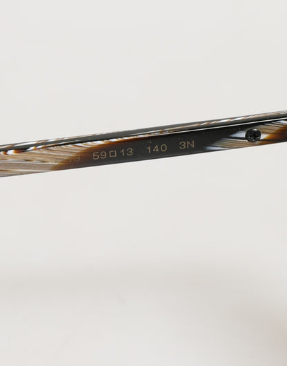 Dolce & Gabbana Modified Aviator Striped Brown Acetate Gradient Sunglasses