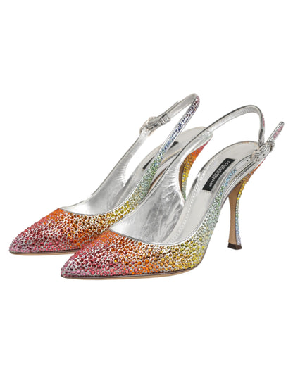 Dolce & Gabbana Multicolor Sequin Slingback Pumps Shoes