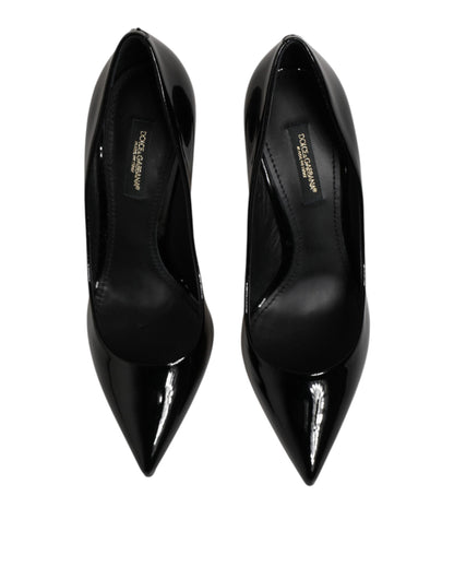 Dolce & Gabbana Black Leather Stiletto Heels Pumps Shoes